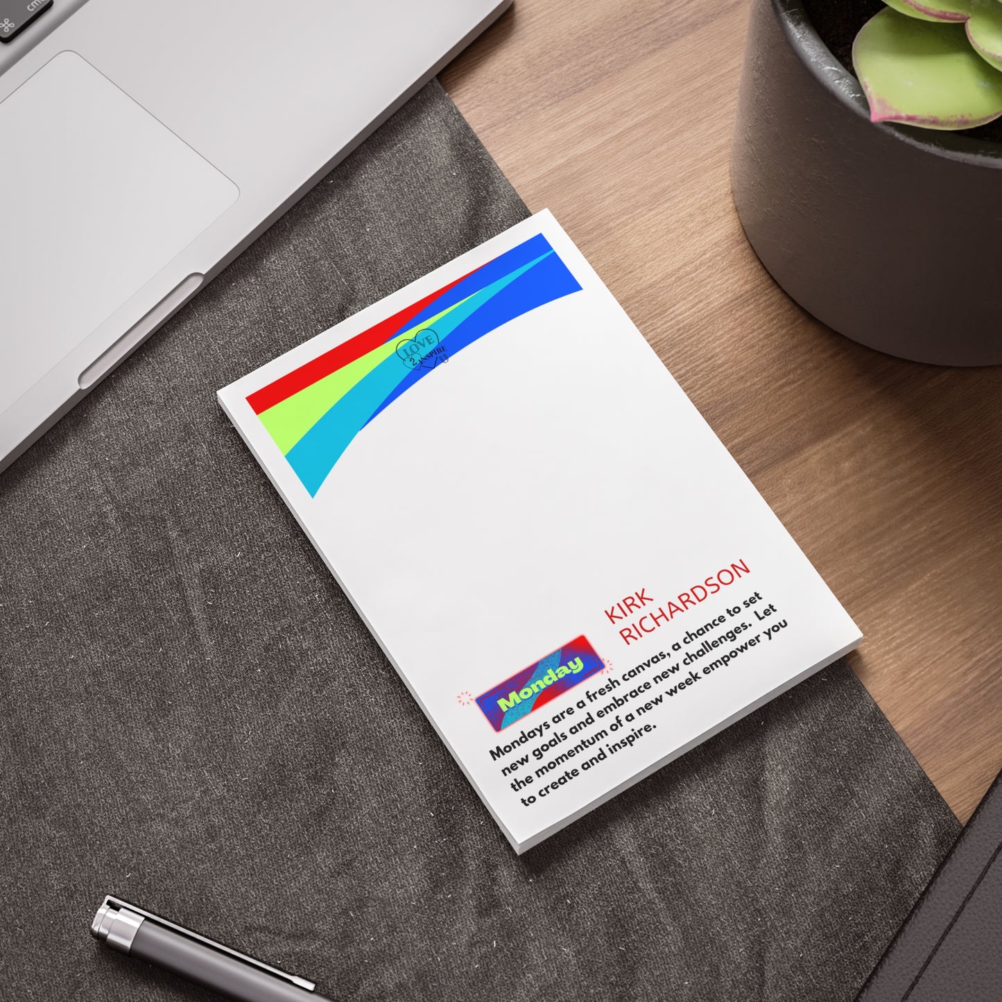 MONDAY Personalized Inspirational Notepad