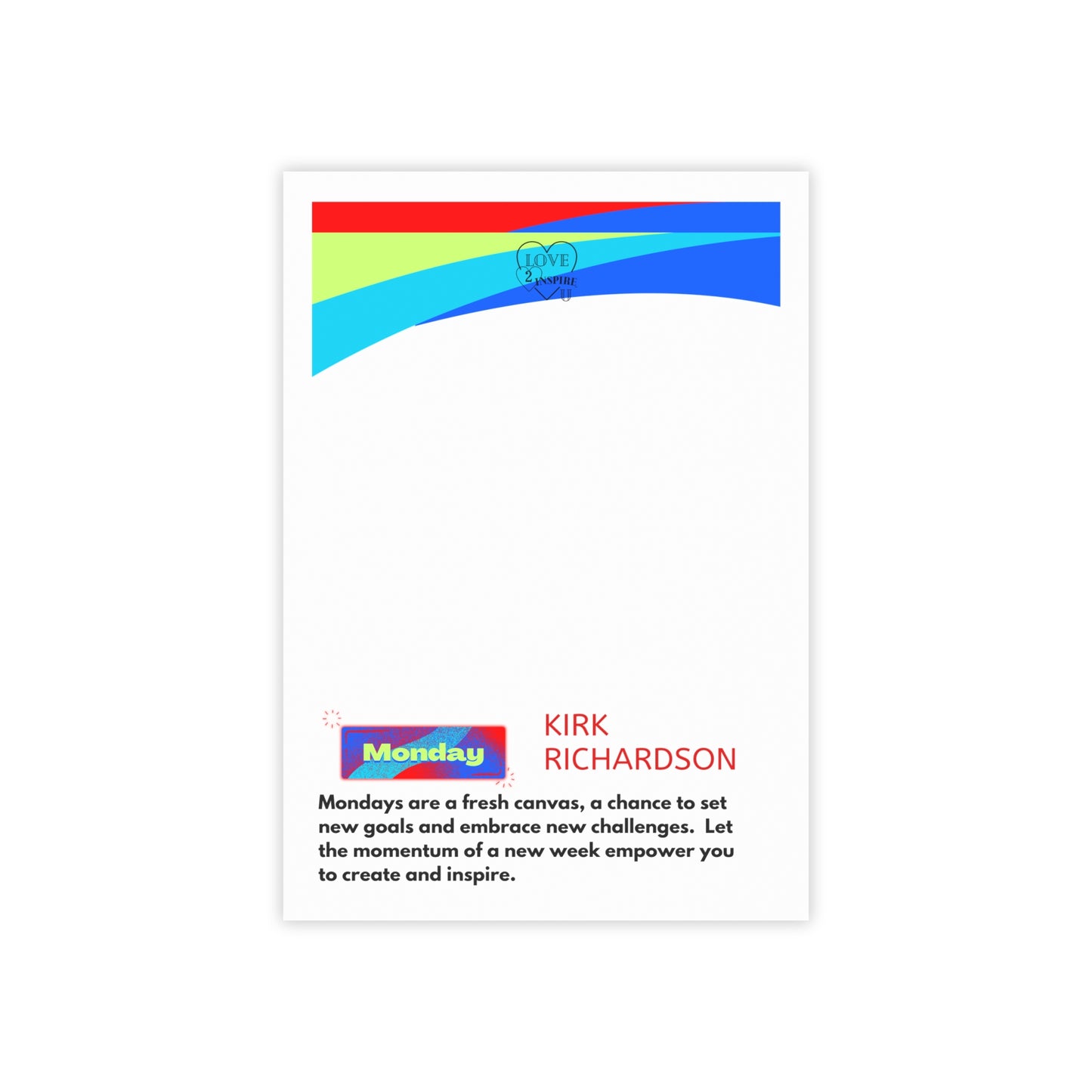 MONDAY Personalized Inspirational Notepad