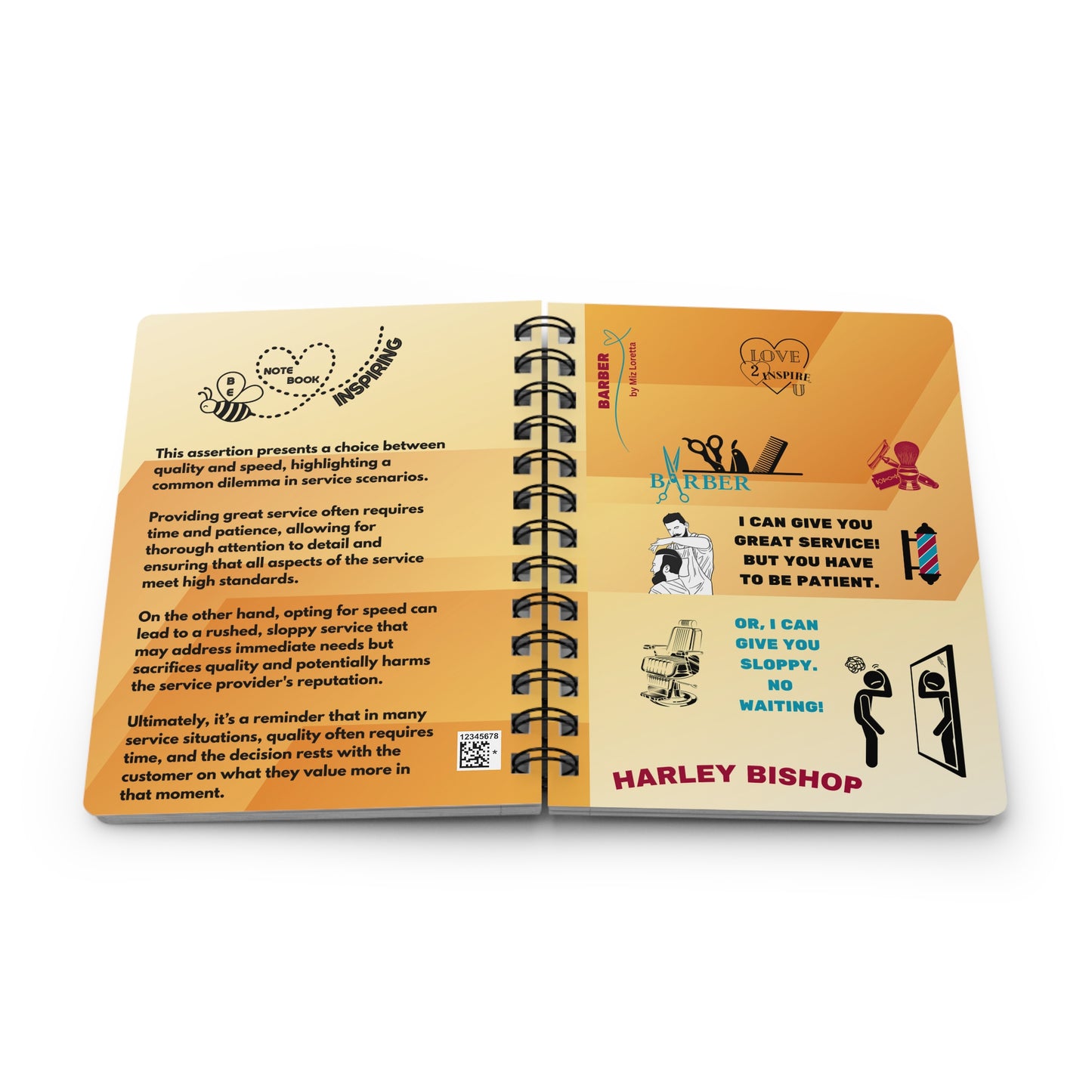 BARBER Personalized Inspirational Notebook