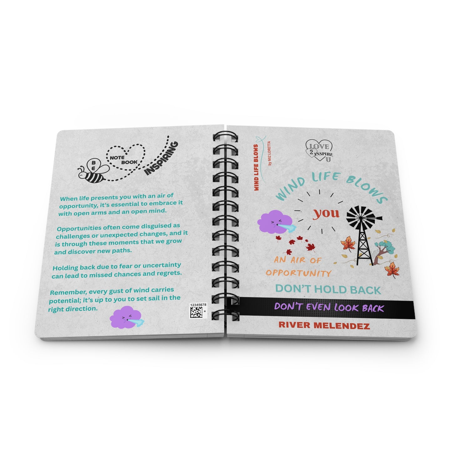 WHEN LIFE BLOWS Personalized Inspirational Notebook