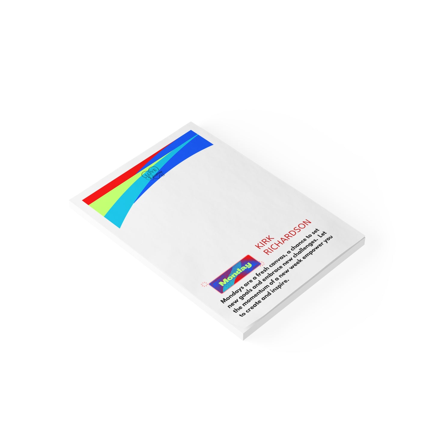 MONDAY Personalized Inspirational Notepad