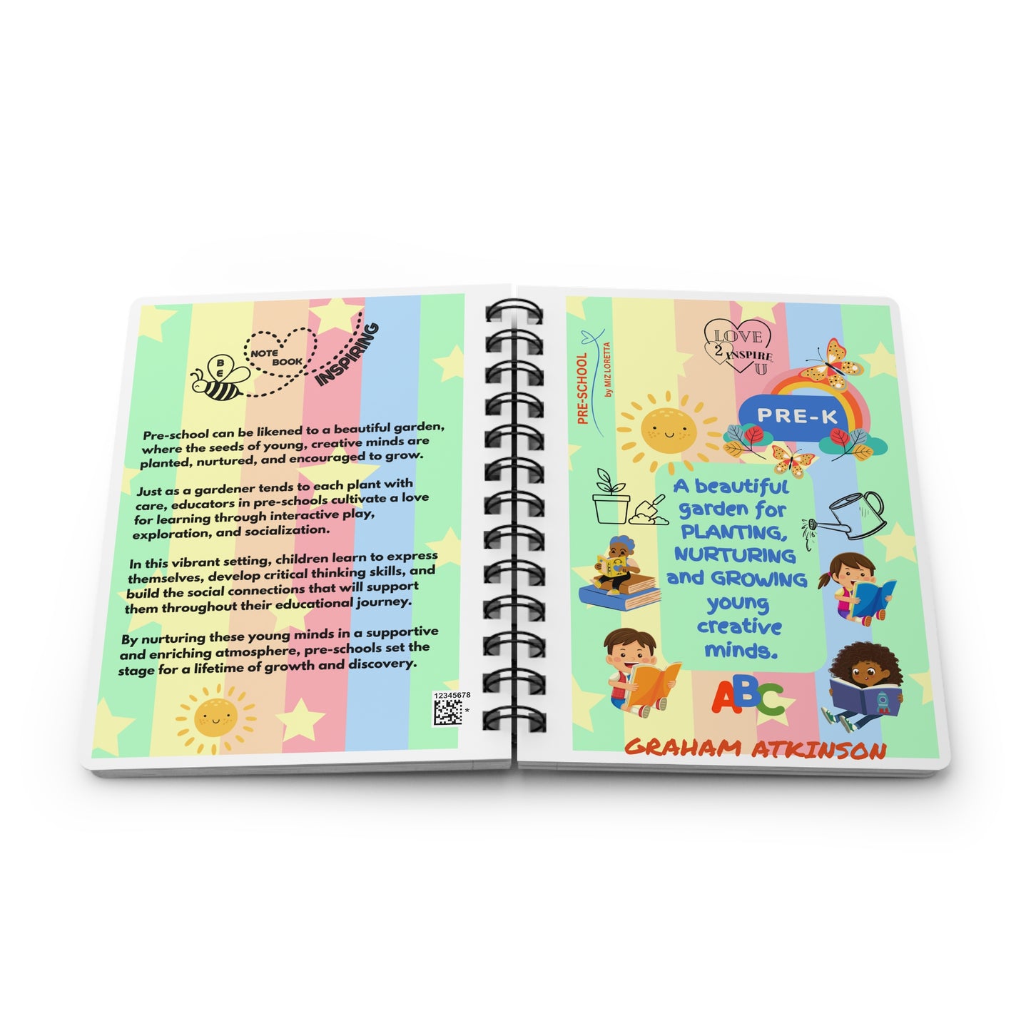 PRE-SCHOOL Personalized Inspirational Notebook