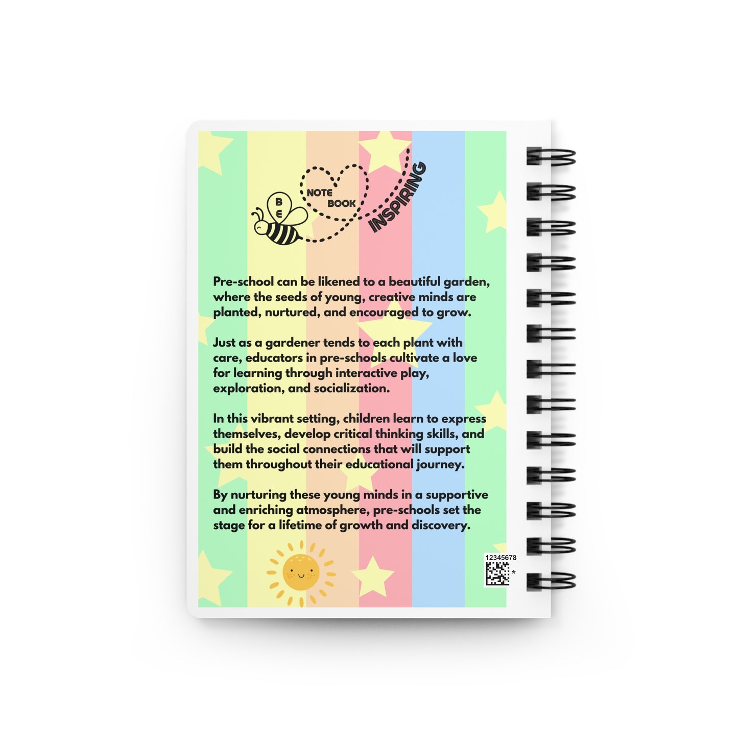 PRE-SCHOOL Personalized Inspirational Notebook